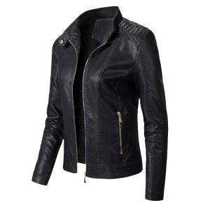 Lightweight PU Leather Jacket for Women – Stay Warm & Move Freely, 4 Colors, Sizes M‑2 XL – Shopdecimals
