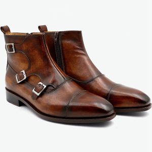 All‑Day Breathable Handmade Leather Boots – Rust Brown Medium‑Heel Comfort | Shopdecimals