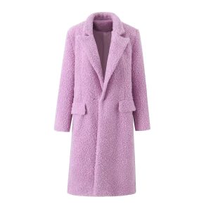Lightweight Warm Loose-Fit Women’s Overcoat – 350 cm Length in Pink‑Purple, Feather‑Light 1.58 kg – Shop Decimals