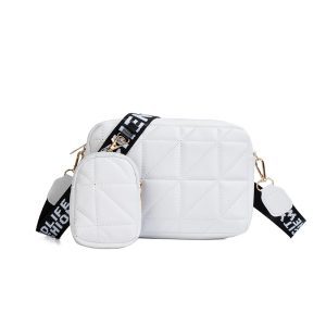 Ultra‑Light Dual Rhombus Crossbody Set – 2 Small Square Bags with Adjustable 220 cm Strap, Wallet‑Print, 0.14 kg Each – Shopdecimals