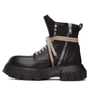 Lightweight High‑Top Men’s Boots with Thick‑Sole Impact Cushion – Black Velvet, Ankle Support – Shopdecimals