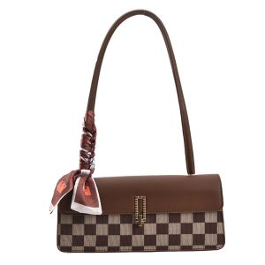 Featherlight Western‑Style Shoulder Bag – 0.38 kg, Spacious Interior, Dual‑Tone Plaid Design | Shopdecimals