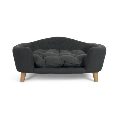 Shopdecimals Mid‑Century Modern Dog Sofa Bed – Tufted Cushion Comfort, Birch Legs, Joint‑Friendly 30×22×14 in Luxury Lounge