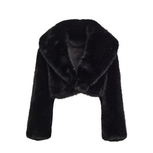 Lightweight Women's Faux Fur Coat – 6 Rich Colors, Fur Collar, XL‑XXXL Sizes – Shopdecimals Winter Statement Outerwear