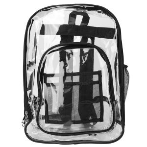 Shop Decimals Large Clear School Backpack – 20 L Capacity, Lightweight PVC, Adjustable Padded Straps for All-Day Comfort