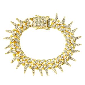 Domineering Barbed Locomotive Bracelet – Featherlight 0.06 kg Vintage Edge, Adjustable 105 cm, Gold or Silver Finish | Shopdecimals