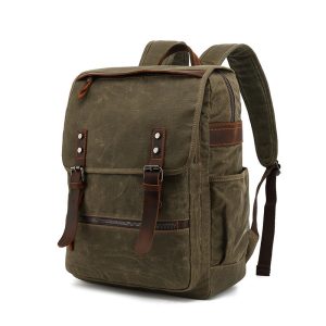 Shopdecimals Ultra‑Light 1.2 kg Water‑Repellent Oil Wax Backpack – 20‑35 L, Compact 30×35×13 cm for Travel & Daily Commute