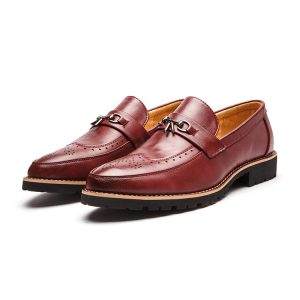 Lightweight British Leather Derby Shoes for Men – Shock‑Absorbing Comfort in Black‑Gules Finish | Shopdecimals