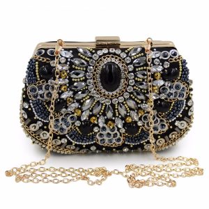 Dazzling Beaded & Diamond‑Encrusted Evening Clutch – Featherlight 0.7 kg Luxury Handbag for Gala Nights | Shopdecimals