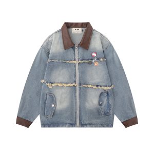 Effortless Street Style: Loose‑Fit Denim Jacket with Contrast Lapels – Pre‑Washed Softness for Spring & Autumn Comfort – Shop Decimals
