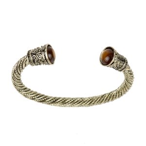 Adjustable 120 cm Gold‑Toned Viking Stripe Bracelet with Tiger Eye – Light, Bold Style from Shopdecimals