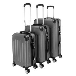 Expand to 3 Sizes with One ABS Trolley – Lightweight 20‑28″ Suitcase, Durable Dark Gray – Shopdecimals