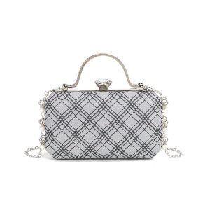 Convertible Clutch‑Crossbody Bag – Lightweight 0.39 kg, 20×4×12 cm Acrylic Evening Bag with Chain Detail – Shopdecimals