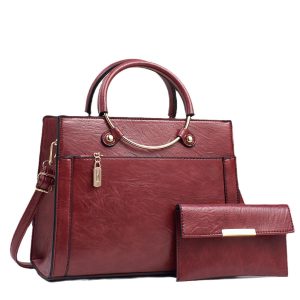Shopdecimals Large‑Capacity Women’s Handbag Set – 28×11×22 cm Crossbody with Matching Clutch, 7 Colors, Laptop‑Ready & Lightweight