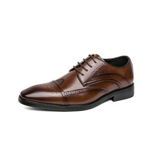 Lightweight Plus‑Size Leather Dress Shoes – British Low‑Top Style, Black/Brown, Sizes 38‑48 – Shop Decimals