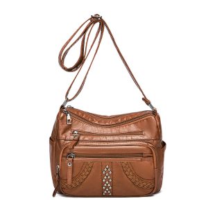 Featherlight Leather‑Texture Crossbody Bag – 0.3 kg, 27×19×13 cm, 4 Solid Colors – Hands‑Free Comfort by Shopdecimals