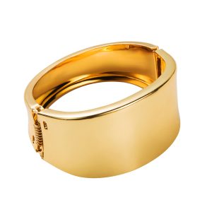 Ultra‑Light Wide Glossy Geometric Bracelet – 100 cm Gold & White‑K Finish for All‑Day Comfort – Shopdecimals