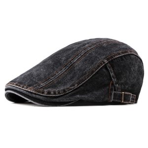 Lightweight Denim Beret – Breathable, Sun‑Shading Accessory in Black & Blue – Shopdecimals Unisex Style