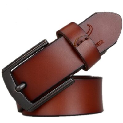 Secure Dynamic Buckle Leather Belt – Full‑Grain Comfort in Black, Brown & Coffee, 100‑130 cm Sizes – Shopdecimals Men’s Accessory