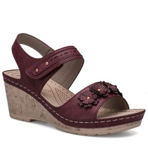 All‑Day Comfort Velcro Wedge Sandals for Women – Lightweight 0.6 kg, Adjustable Fit, Mid‑Heel Lift in Grey, Pink & Wine Red | Shopdecimals