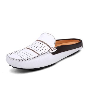 Ultra‑Lightweight Men's Outdoor Slippers – 0.5 kg Cowhide Upper, Rubber Sole, Stable 320×220 mm Platform – Shop Decimals
