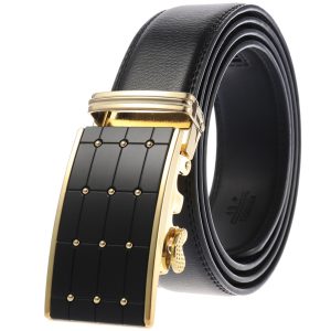 One‑Click Auto‑Buckle Leather Belt – 300 cm Adjustable Fit, 0.25 kg Lightweight, Black Finish | Shopdecimals