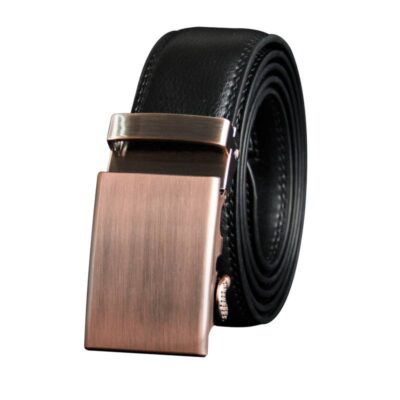 Shopdecimals Men's Genuine Leather Belt – Adjustable 110‑130 cm for All‑Day Secure Fit, Black or Brown