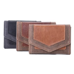 Ultra‑Light Organ Leather Card Holder with Oil‑Wax Canvas – Secure, Water‑Resistant Pocket Organizer – Shopdecimals