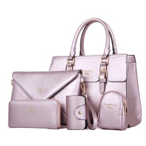 Lightweight 1.14 kg Luxury Handbag – 300 cm³ Spacious Set, 5‑Piece European‑American Style with Adjustable Strap – Shopdecimals Exclusive
