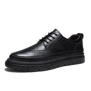 Lightweight 0.85 kg British‑Style Brogue Leather Shoes for Men – All‑Day Comfort | Shopdecimals