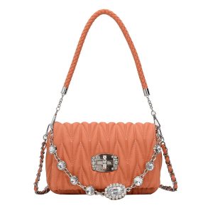 Feather‑Light Chain One Square Messenger Bag – 0.6 kg Comfort, Multi‑Color Options, Rhinestone Detail | Shopdecimals
