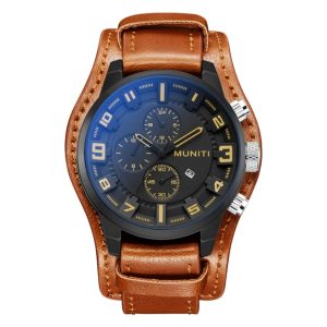 Ultra‑Light 0.08 kg Men's Business Quartz Watch – Waterproof, Calendar & Sleek Black‑Brown Design | Shopdecimals