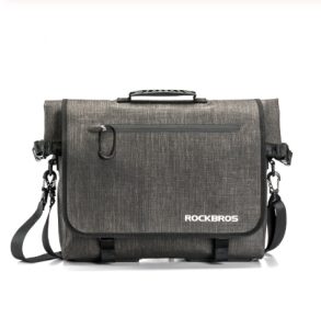 Stay Dry on the Go: Waterproof 15‑inch Laptop Messenger Bag – Lightweight Grey Crossbody with Reflective Strip – Shop Decimals