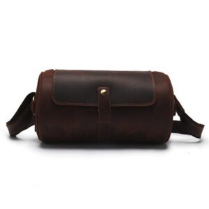 Lightweight Vintage Leather Cylinder Crossbody – 0.65 kg Full‑Grain Bag for Seamless Travel & Daily Comfort | Shopdecimals