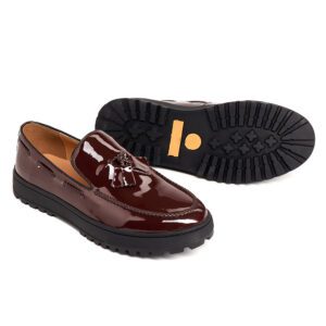 Lightweight Full‑Grain Leather Slip‑On Loafer for Men – Breathable, Non‑Slip Casual Shoes in Black & Wine Red | Shopdecimals