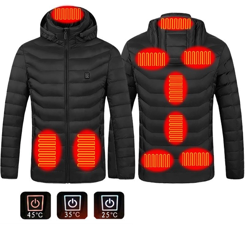 Heated Jacket Coat USB Electric Jacket Cotton Coat Heater Thermal Clothing Heating Vest Men's Clothes Winter | ShopDecimals