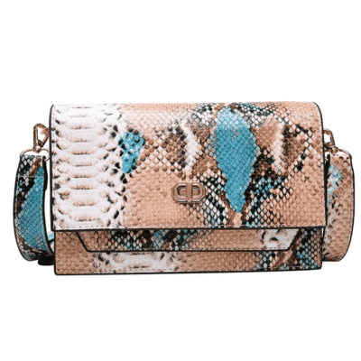 Shopdecimals Stylish Small Shoulder Bag – Snake‑Pattern Clutch with Adjustable Strap for Hands‑Free Evening Elegance