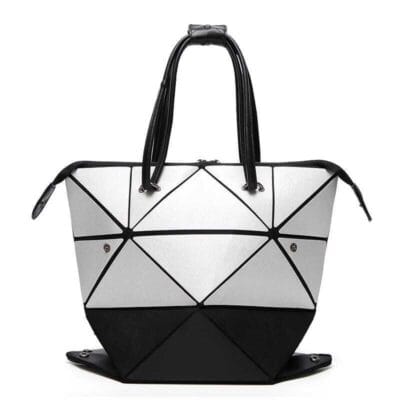 Shopdecimals Matte Silver Women's Tote – Adjustable Strap, Laptop‑Ready 13” Compartment & Water‑Resistant Finish