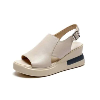 Shopdecimals Buckle High Heel Platform Sandals – Soft Leather Upper & Cushioned Sole for All‑Day Comfort, Fish‑Mouth Toe Design