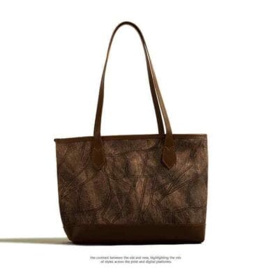 20 L Rhombus‑Weave Tote for Women – Spacious PU Bag with Zip Pocket, Adjustable Strap – Shopdecimals