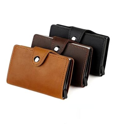 Ultra‑Light Vintage Crazy Horse Leather Card Holder – 7 Card Slots, Waterproof & Anti‑Theft, Available in Black, Brown & Coffee – Shopdecimals