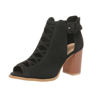 All-Day Comfort Thick‑Heel Buckle Sandals for Women – Stable 60 mm Heel, Round Toe, Light 0.56 kg – Shop Decimals