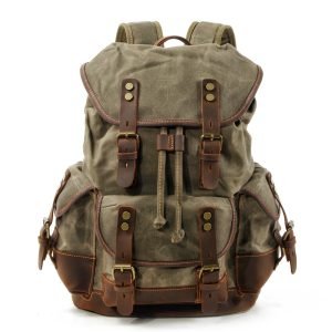 Canvas stitching leather mountaineering bag | ShopDecimals