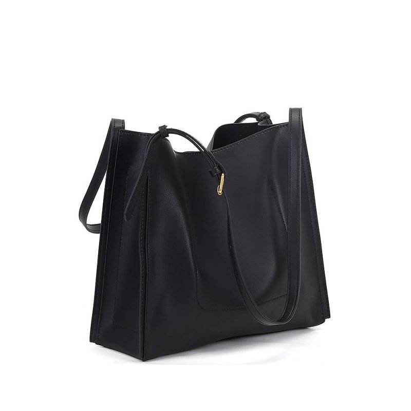 Large Capacity Leather Commuter Bucket Bag | ShopDecimals