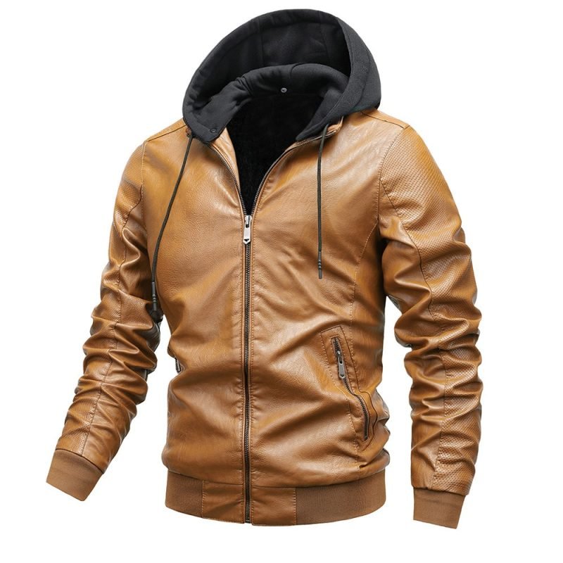 Winter Stand-collar PU Jacket Leather Jacket Men | ShopDecimals