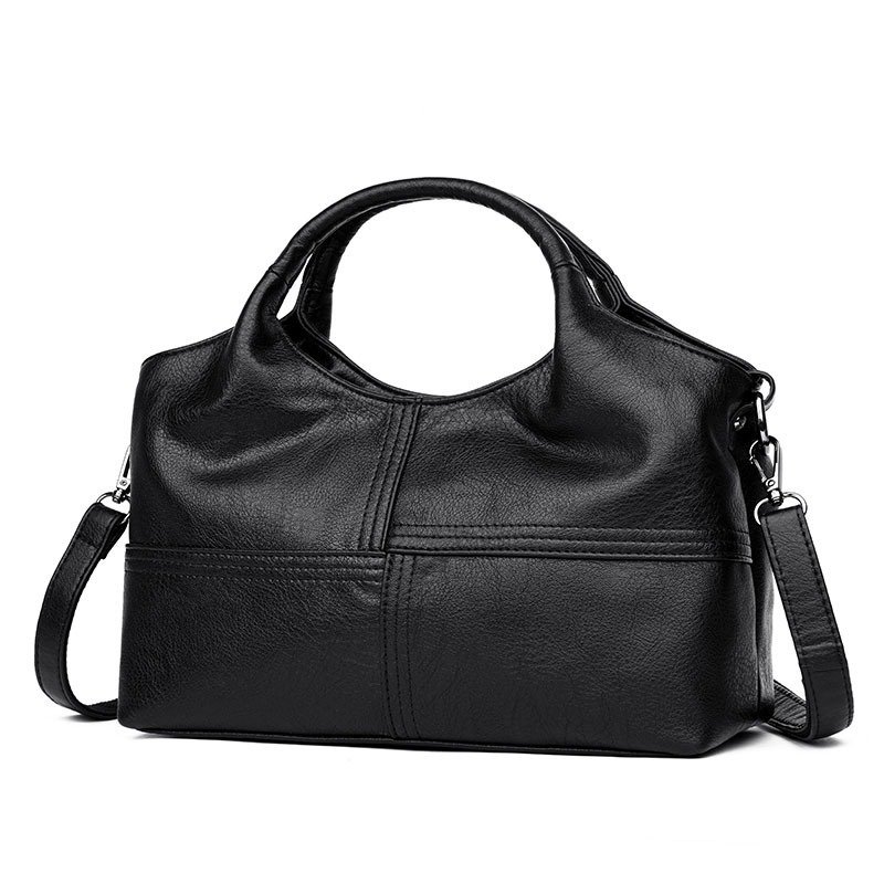Lightweight Splicing Soft Leather Large Capacity Fashionable Mother Bag | ShopDecimals