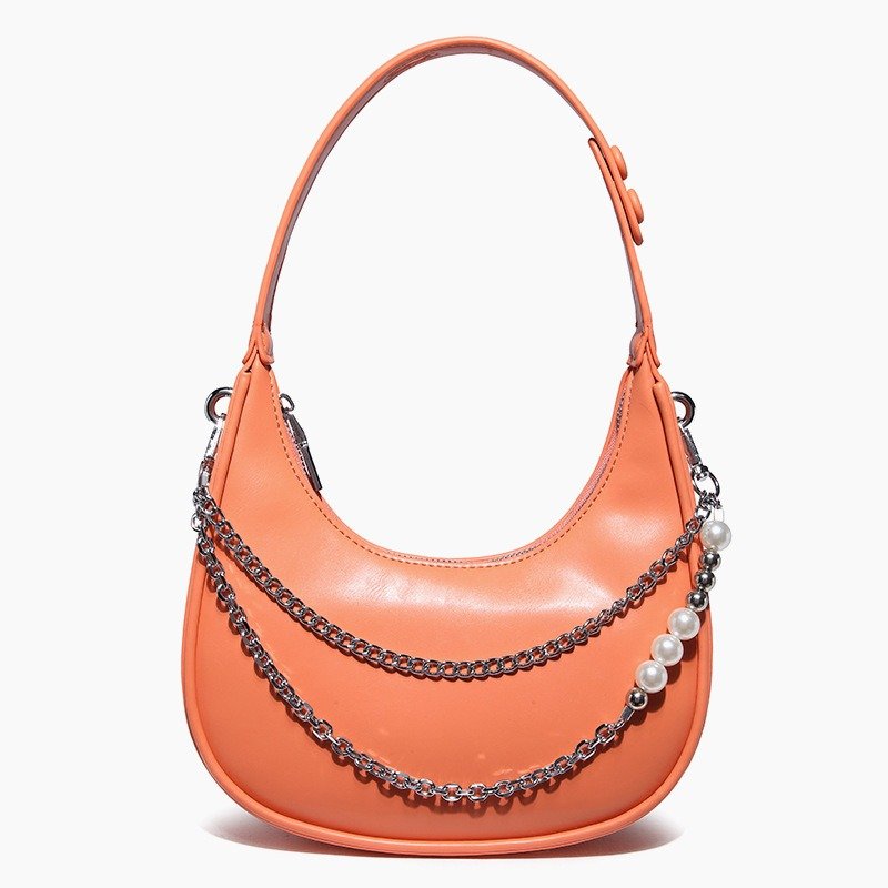 Underarm Handbag Pearl Chain One Shoulder Crossbody Saddle Bag | ShopDecimals