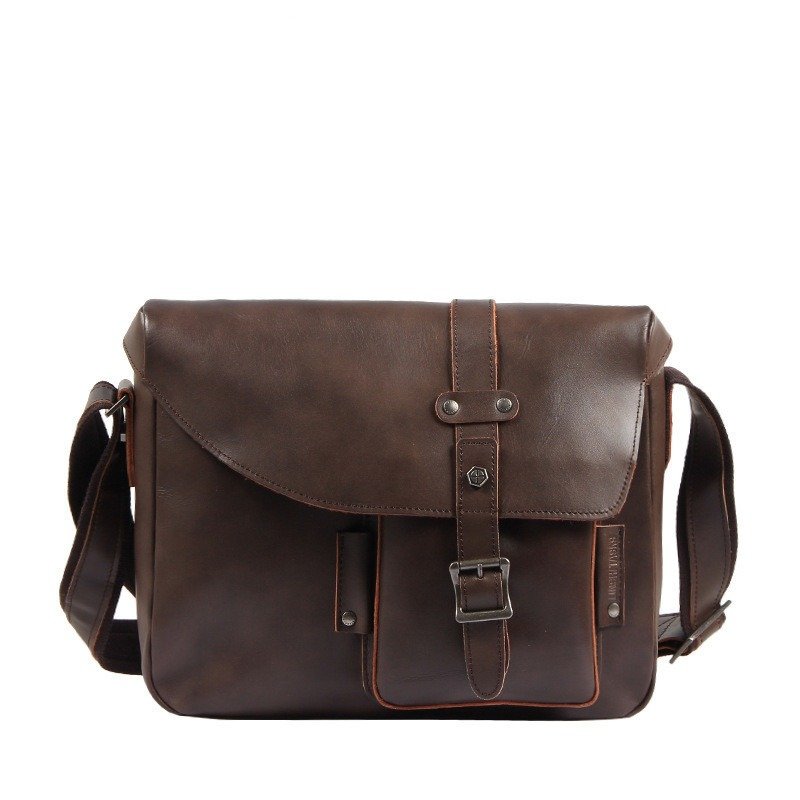 Men's Retro Casual Top Layer Leather Large Capacity One Shoulder Messenger Bag | ShopDecimals
