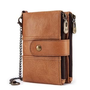 Leather Multifunctional Buckle Zipper Retro Coin Purse | ShopDecimals