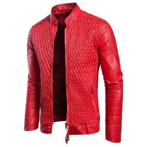 Men's Ouma Motorcycle Casual Stand Collar Leather Jacket | ShopDecimals
